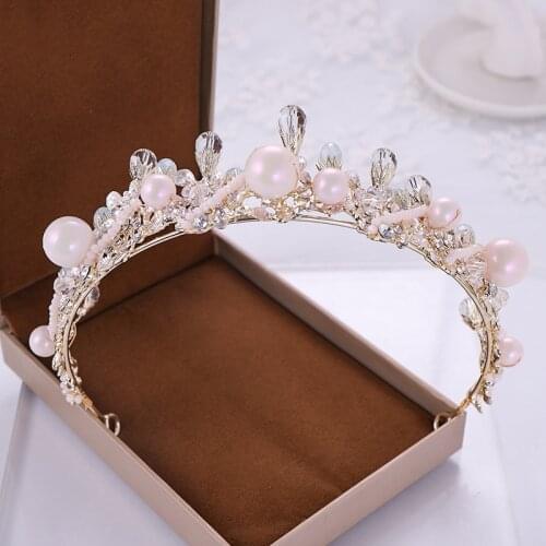 Crown Crystal Crown Tiara for the Bride Handmade Crown Wedding Dress Accessories Bridal Jewelry Hair Accessories