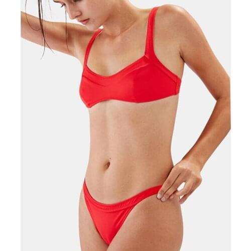 Red ultra Mini Bikini Swimwear For Women Sexy Micro Thong Swimsuit 2018 mujer bikini fitness string biquinis feminino Brazilian