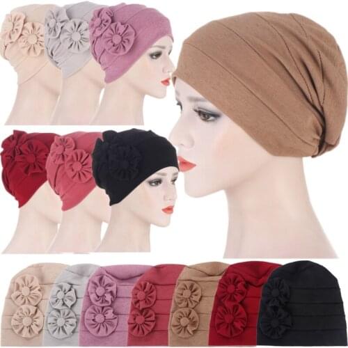 Fashion Turban Hat Solid Color Women Spring Autumn Headscarf Bonnet Inner Hijabs Cap Muslim Hijab Femme Wrap Headwear Elastic