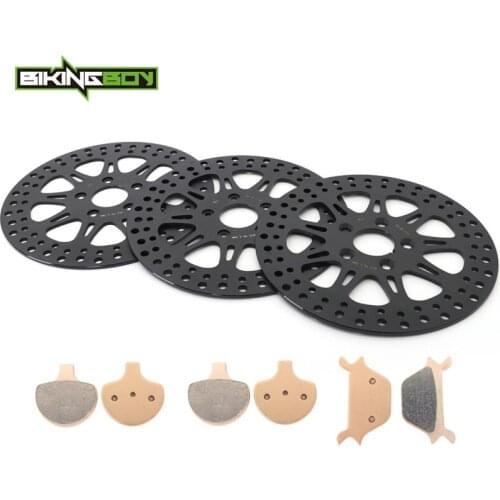 BIKINGBOY Front Rear Brake Discs Rotors Disks Pads FXD FXR Super Glide FXDL Low Rider FXRS FXRT Sport Glide FLSTN Heritage 93 94