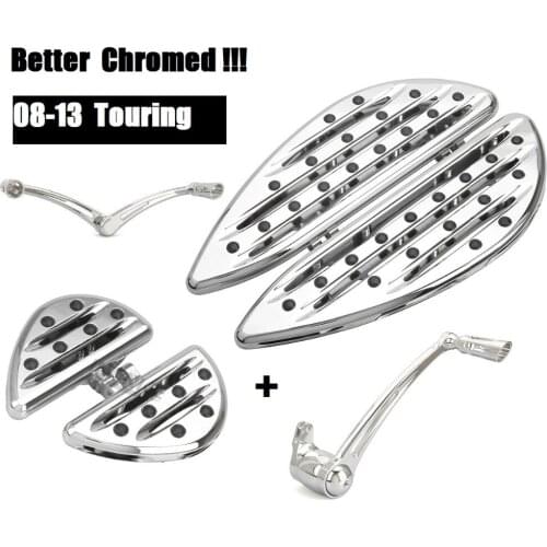 Front Driver Floorboards + rear floorboard +Shift levers For harley chromed floorboard Touring street Glide roadking 08-13