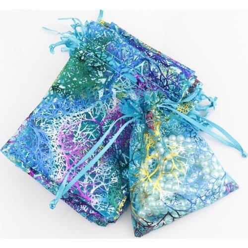 10pcs Organza Gift Bags Jewelry Packaging Bags Wedding Colorful Favor Gift Bags Drawstring Pouches 7x9cm 9x12cm 10x14cm