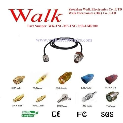 TNC male TNC female LMR200 cable, tnc lmr200 cable, tnc connector LMR200 feeder cable