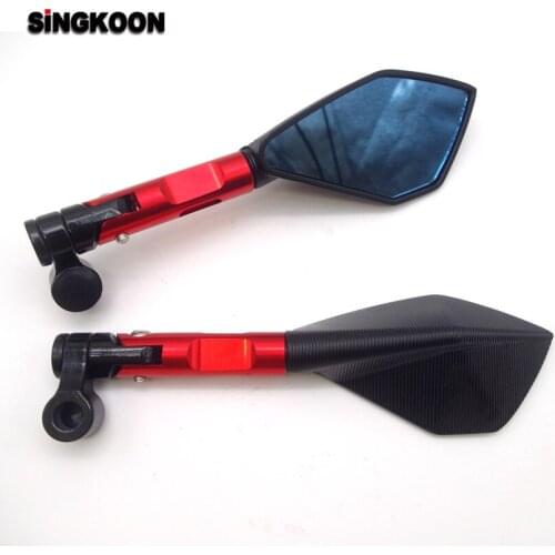 8 10mm universal cnc motorcycle mirrors Blue Lens Rearview Side Mirror FOR dl650 Benelli trk502 piaggio mp3 Honda cb190r