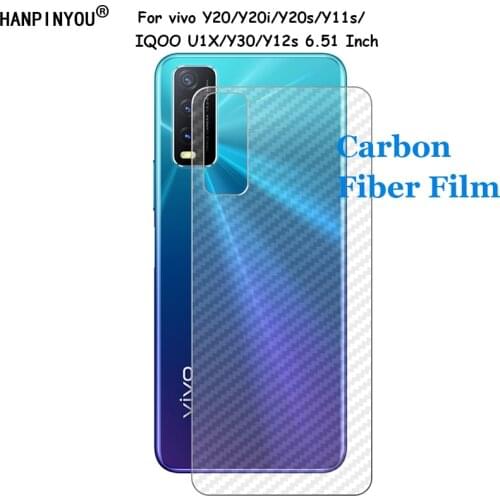For vivo Y20 / Y20i / Y20s / Y11s / IQOO U1X / Y30 / Y12s 3D Carbon Fiber Rear Back Film Stiker Screen Protector (Not Glass)