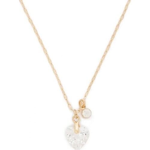 Danity Heart Necklace For Women Cubic Zirconia Heart Kolye Pendant Necklace Crystal Gift Ethnic Bohemian Minimal Simple Colar