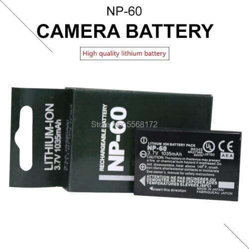 1035mAh NP-60 FNP60 NP60 SLB 1137 1037 CNP-30 K5000 D-Li2 Li-20B Battery for Fujifilm F50I F501 F401 ZOOM F410 F601 F601Z