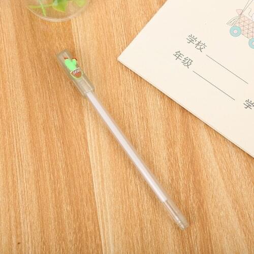 20PCs Creative Transparent Rod Cactus Gel Pens Set Canday Color Student Exam Neutral Pen Kawaii School Stationery Wholesale