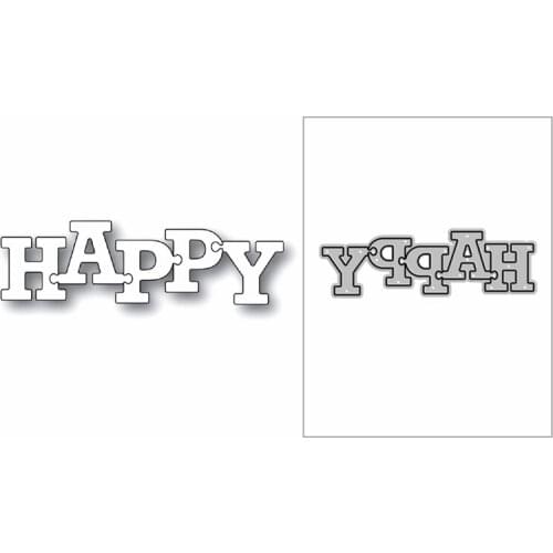 2020 New Christmas Happy Art Word Script Metal Cutting Dies for Scrapbooking and Card Making Decorative Embossing Craft No Stamp