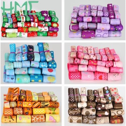 Grosgrain Satin Ribbon Randomly Mixed Style/size 12y/lot (1y/style) for Wedding Party Christmas Decoration DIY Gift Crafts
