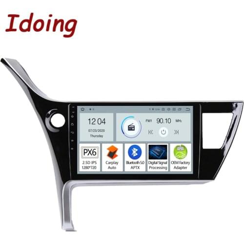 Idoing 10.2"PX6 Android Car Radio Multimedia Player For Toyota Corolla 2017 2018 GPS Navigation Bluetooth 5.0 Head Unit Carplay