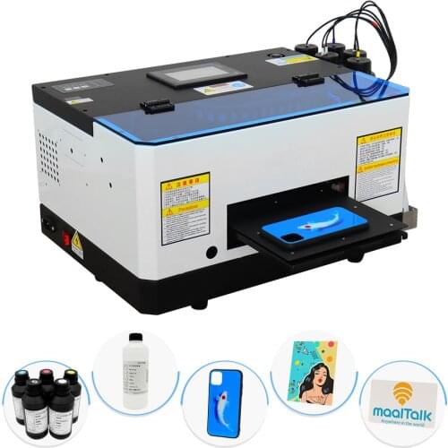 Automatic A5 UV Flatbed Printer For Phone case Metal Leather Wood Acrylic A5 UV Printing Machine A5 Mini UV flatbed Printer