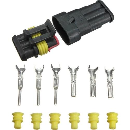 Car Part 3Pin Way Sealed Waterproof Electrical Wire Auto Connector Plug Set