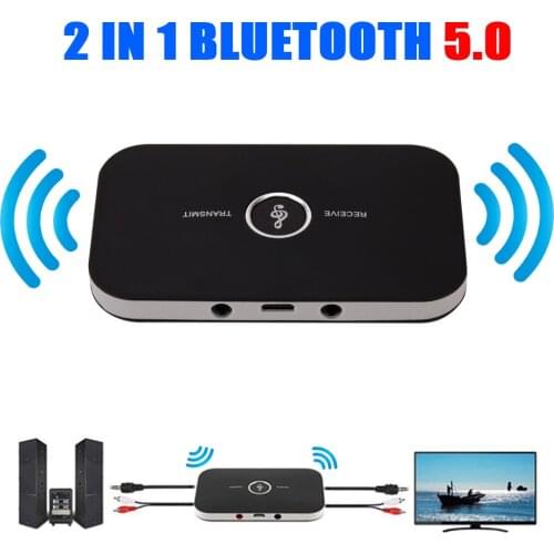 B6 Bluetooth 5.0 Transmitter Receiver Wireless Audio Adapter For PC TV Headphone Car 3.5mm 3.5 AUX Music Receiver Sender new