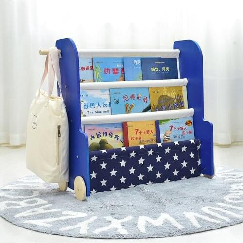 Free Assembled Children Bookshelf Environment Friendly Pinevood Formaldehyde Simple Shelf Bookcase Kindergarten Bookrack