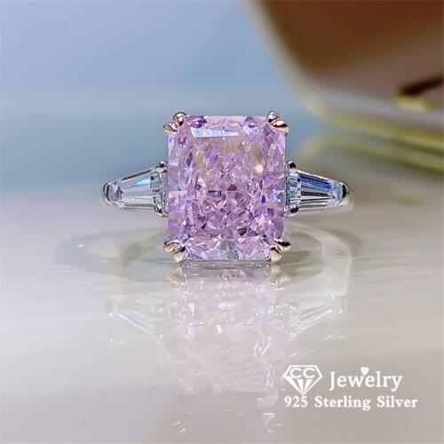 CC 18k White Gold Plated Womens Ring Beautiful Pink Romantic Engagement Wedding for Lady Jewelry Rings Exquisite Accesso CC1663