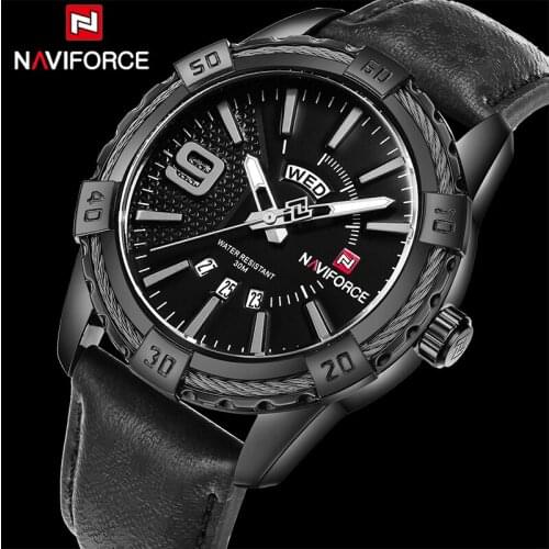 NAVIFORCE Men Quartz Watches Luxury Brand Mens Fashion Casual Leather Sports Wrist Watch Male Military Clock Relogio Masculino