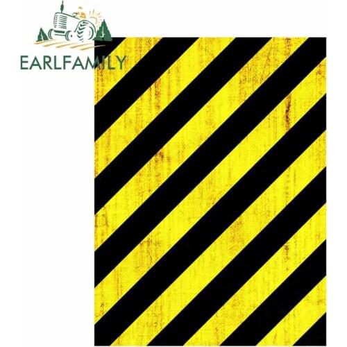 EARLFAMILY 13cm x 9.8cm for Yellow and Black Stripes Decal Trunk Refrigerator Laotop Car Stickers Windshield Cartoon Decoration