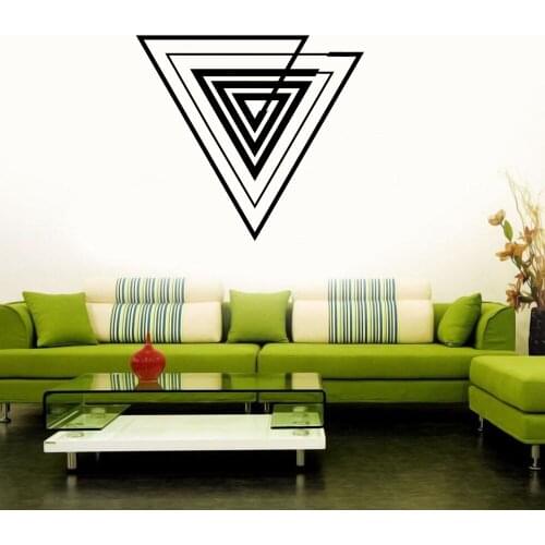 Illusion Triangular Shape Geometric Wall Sticker Decal Geometric Sticker Home And Hotel Art Decoration A003027