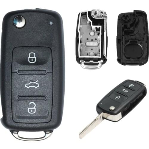 Car Remote Key Shell Key Case for VW Caddy Eos Golf Jetta Polo Tiguan for Skoda Rapid Superb Octavia Fabia for Seat ibiza Leon