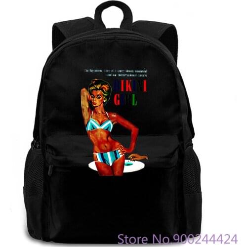 Bikini Girl Mens Retro Vintage 50s 60s Surf Surfing Pinup Pin Up 50s Printed Pure MenS Printing backpack