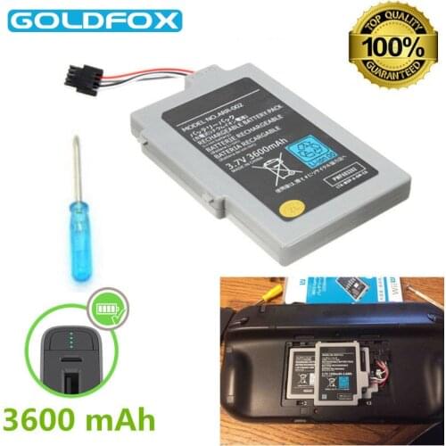 3600mAh Li-ion Battery Pack For Nintend Wii U Game Console Rechargeable Replacement Battery for Wii-U GamePad Controller Joystic