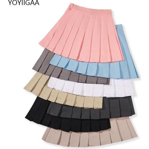 Harajuku Women Skirt High Waist A-Line Woman Pleated Mini Skirts New Fashion Female Short Skirt Kawaii Sweet Ladies Dance Skirts