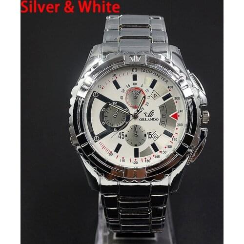 Fashion Wrist Watch Mens 3 Dials style Round metal Alloy band quartz Watches 7101