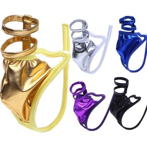 Mens Penis Clothes Patches Mens Panties Gay Pouch Hole Crotchless Open Butt T-Back Thong Homme Underwear with Penis Hole Cloth