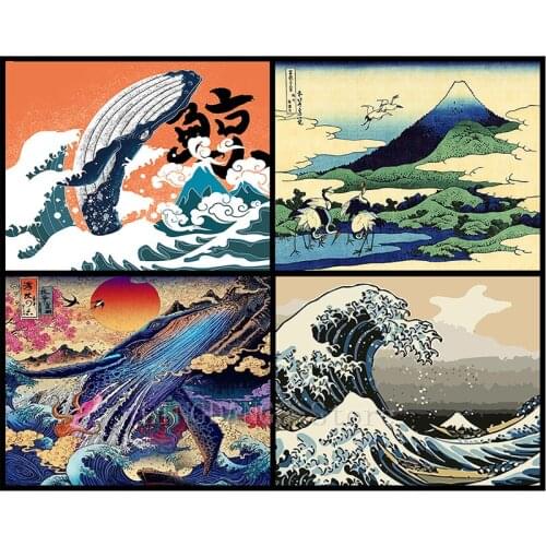 5D DIY Full Drill Diamond Painting Japan Ukiyo Scenery Diamond Mosaic Landscape Embroidery Cross Stitch Kits Art Home Decor Gift