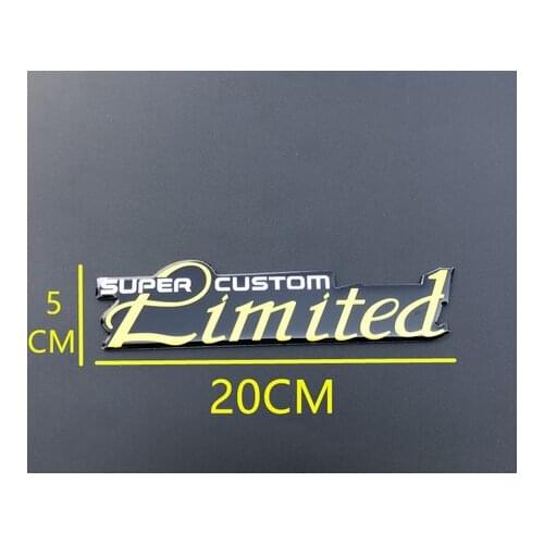 Limited Super Custom Auto Fender Emblem Trunk Sport Badge Decals Sticker Car Accessories