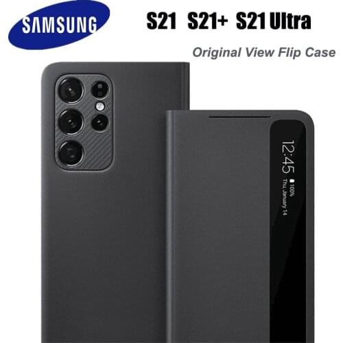 Original Samsung Mirror Smart View Flip Case For Galaxy S21 / S21 Plus /S21 Ultra 5G Phone LED Cover S-View Cases EF-ZG998
