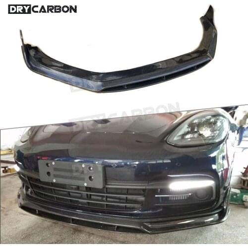 For Porsche Panamera 971 2017- 2019 Carbon Fiber Front Lip Spoiler FRP Head Bumper Chin Shovel Car Styling