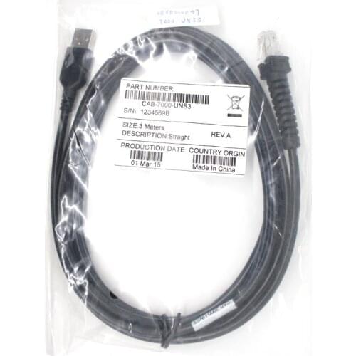 3M USB Straight Cable Compatible For Datalogic 7000 QS6500 Scanner Cable