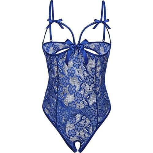 Plus Size Erotic Hollow Out Lace Lingerie Teddies Women Lace Sexy Lingerie Porno Crotchless Sexy Underwear Exotic Costumes 3XL