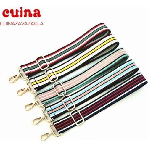 New Bag Handle Bag Strap Gift Women Removable Diy Shoulder Rainbow Handbag Accessories Cross Body Messenger Nylon Bag Straps