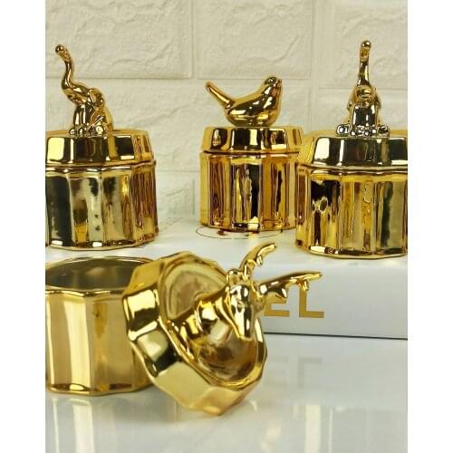 Luxury 2021 Porcelain Dragee Spice Bowl Sugar Bowl Turkish Delight Gold Porcelain Kitchen Accessory