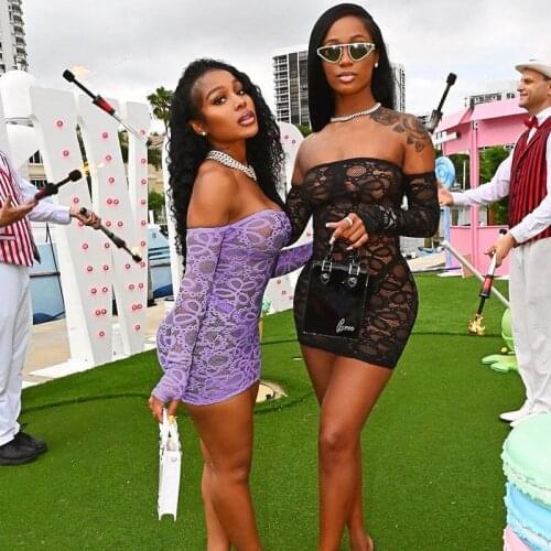 Sexy Mesh Sheer Night Party Dresses for Women 2021 Birthday Club Outfits Ladies Strapless Backless Bodycon Mini Dress Robe Femme