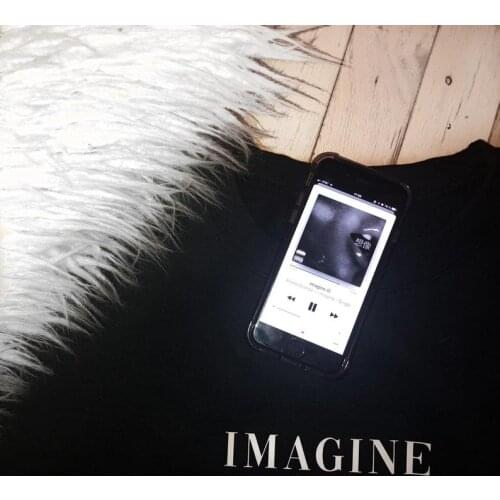 Skuggnas New Arrival IMAGINE Ariana Grande Crewneck Hoodie Long Sleeved Fashion Sweatshirt Aesthetic Clothing Ariana Grande Tops