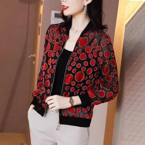 Sunscreen Womens Summer 2021 Thin Short Casual Jacket Chiffon Long Sleeves Baseball Uniform Cardigan Coat Female Outerwear