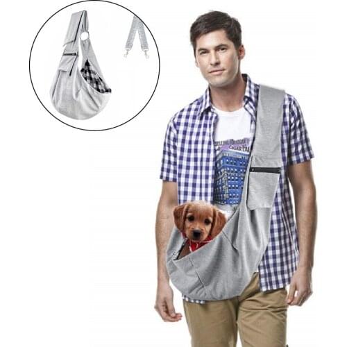 Dog Bag Pet Sling Carrier Bag Reversible Hand-Free Travel Bag for Small & Medium Dog with Adjustable & Safety Strap