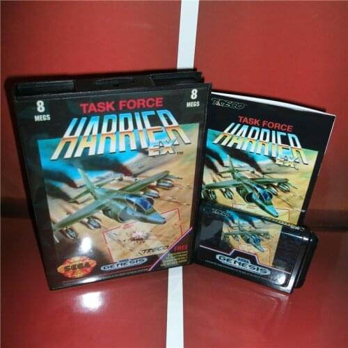 Task Force Harrier US Cover with Box and Manual For Sega Megadrive Genesis Video Game Console 16 bit MD card