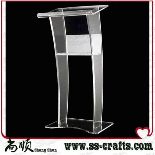 Modern style clear acrylic lectern podium for church or meeting room