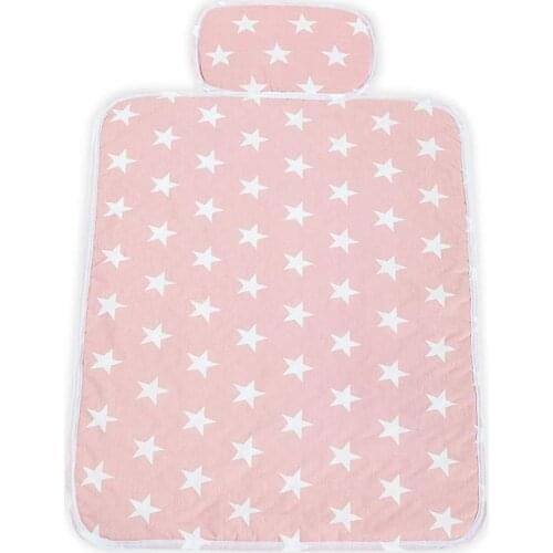 Practical Bottom Opening Cushion Pink Star Pattern Figure Comfortable Baby Diapers Replacement Cushion Cloth Quality Do not Sweat 100% cotton
