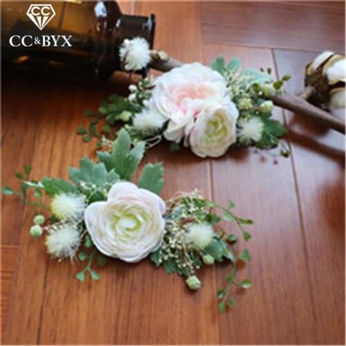 CC hair sticks hairpins combs 2pcs sets forest flowers wedding accessories bride engagement bridesmaids jewelry handmade mq020