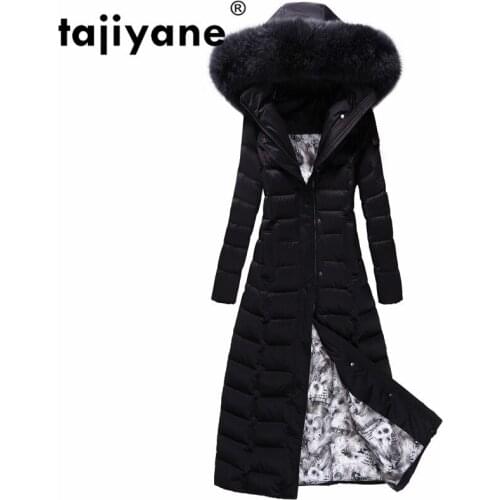 Real Coat Fur Women Clothes 2021 Fox Fur Collar Hooded Coats Winter Long Plus Size Down Jacket Korean Parka Chaqueta Mujer ZL726