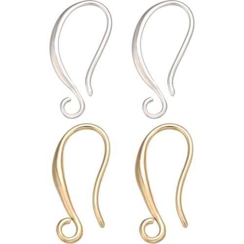 ZHUKOU two pair of 9x21mm elegant brass gold/silver color ear hooks DIY handmade women earrings jewelry accessories Model: VE108