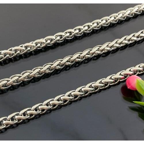 1M Stainless Steel Braided Link Wheat Chains for DIY Jewelry Making Accessories Handmade Punk Rock BikerBracelet Necklace