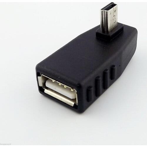 10pcs Mini USB 5-Pin B Male Right Angled 90° To USB 2.0 Type A Female OTG Host Adapter