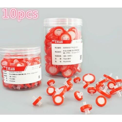 10pcs Laboratory Supplies Hydrophobic PTFE Syringe Filters 25mm 0.45m Needle Experiment Accessories Disposable Syringe Filter